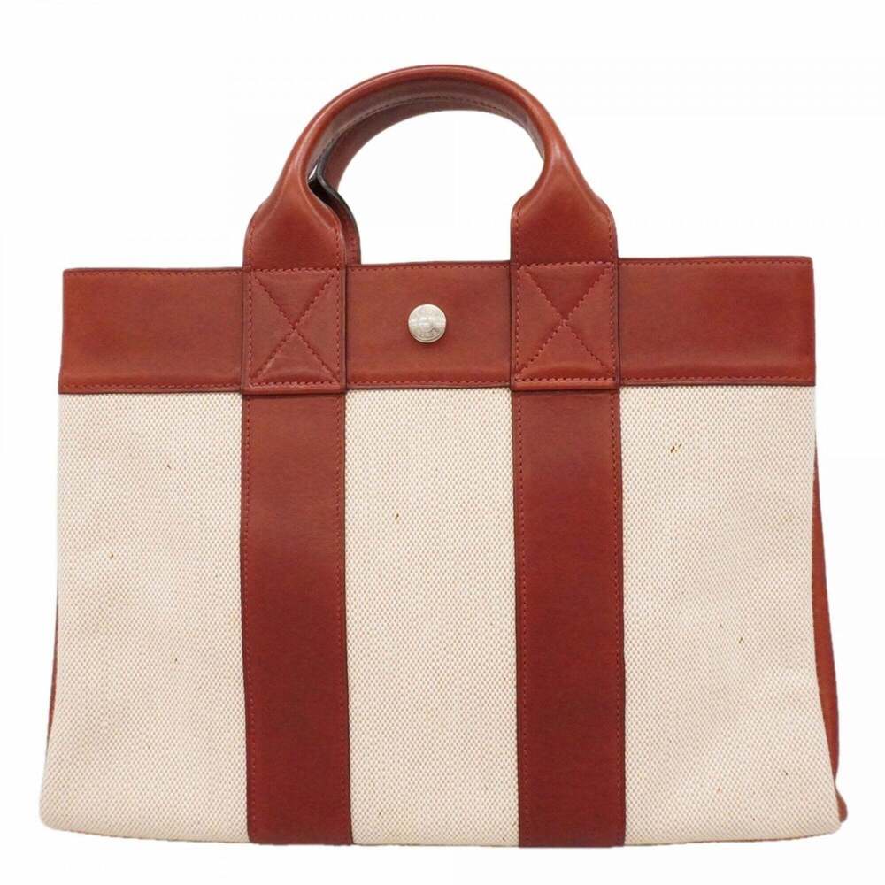 Hermes Fourre-Tout PM Handbag, Toile H Leather, Bordeaux, □F Stamp, Women's